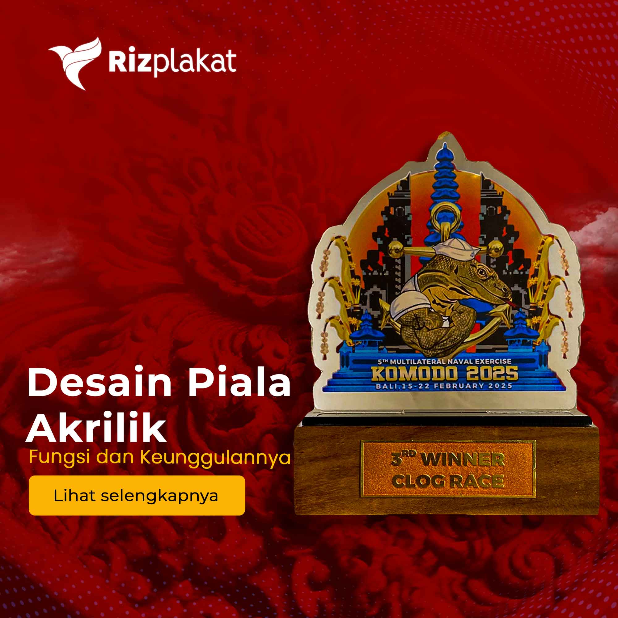 Desain Piala Akrilik untuk Acara Lomba